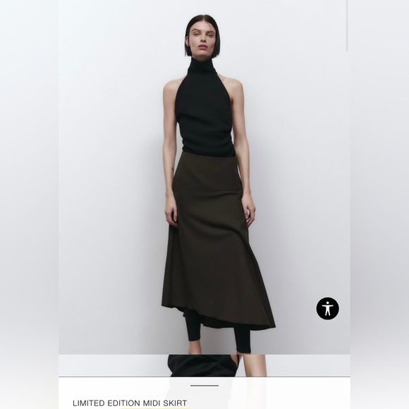 Zara Brand New Limited Edition Olive Midi Skirt - Picture 12 of 12